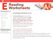 Tablet Screenshot of ereadingworksheets.com